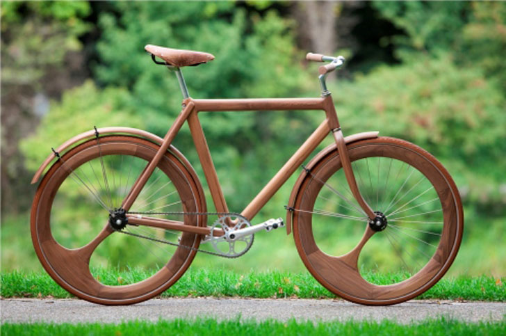 bicicleta fixed de madera